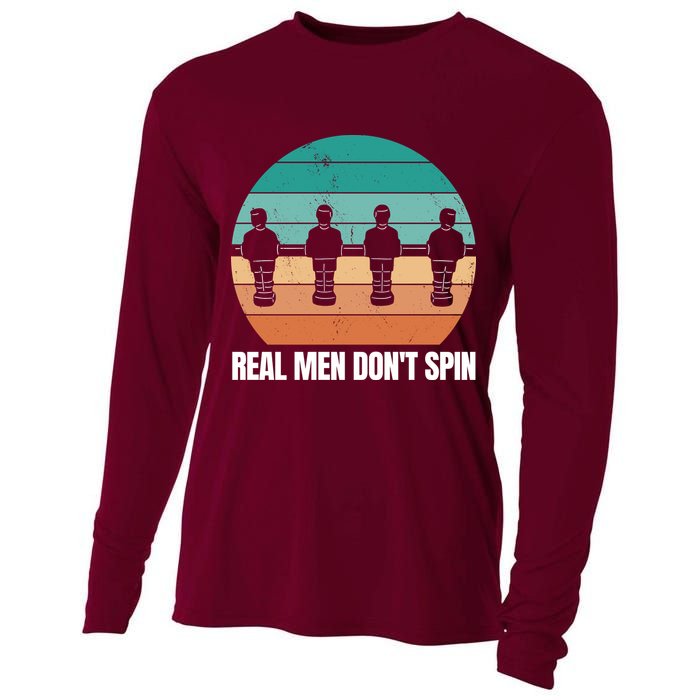 Real Men Don't Spin Table Soccer Foosball Cooling Performance Long Sleeve Crew