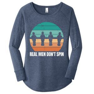 Real Men Don't Spin Table Soccer Foosball Women's Perfect Tri Tunic Long Sleeve Shirt