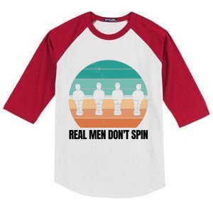 Real Men Don't Spin Table Soccer Foosball Kids Colorblock Raglan Jersey