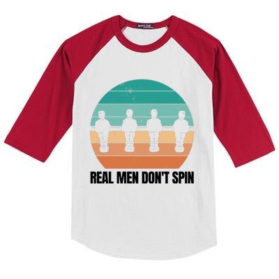 Real Men Don't Spin Table Soccer Foosball Kids Colorblock Raglan Jersey