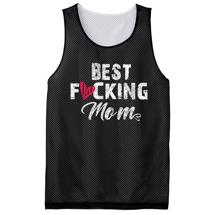 Retro MotherS Day Best Fucking Mom Funny Mesh Reversible Basketball Jersey Tank