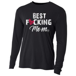 Retro MotherS Day Best Fucking Mom Funny Cooling Performance Long Sleeve Crew