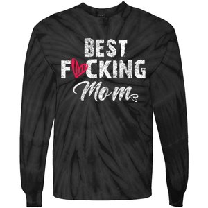 Retro MotherS Day Best Fucking Mom Funny Tie-Dye Long Sleeve Shirt