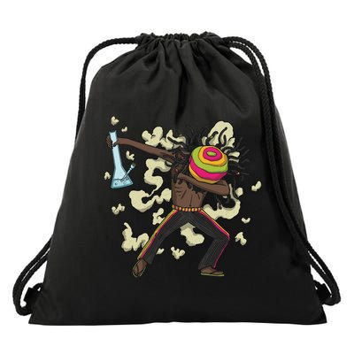 Rasta Man Dabbing Drawstring Bag