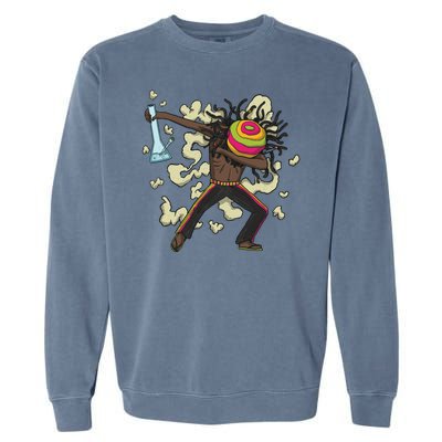 Rasta Man Dabbing Garment-Dyed Sweatshirt