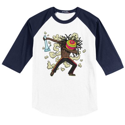 Rasta Man Dabbing Baseball Sleeve Shirt