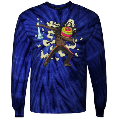 Rasta Man Dabbing Tie-Dye Long Sleeve Shirt