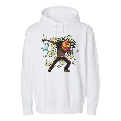 Rasta Man Dabbing Garment-Dyed Fleece Hoodie