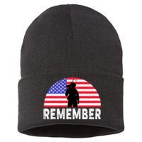 Remember Memorial Day T Sustainable Knit Beanie