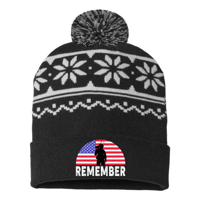 Remember Memorial Day T USA-Made Snowflake Beanie