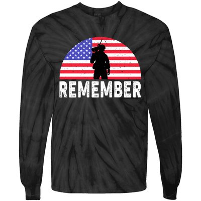 Remember Memorial Day T Tie-Dye Long Sleeve Shirt