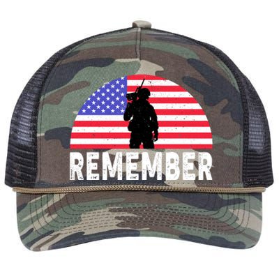 Remember Memorial Day T Retro Rope Trucker Hat Cap