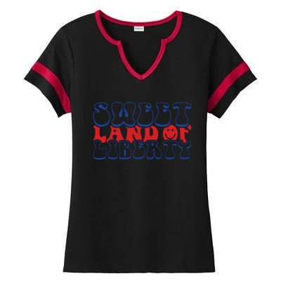 Retro Memorial Day T  Sweet Ladies Halftime Notch Neck Tee