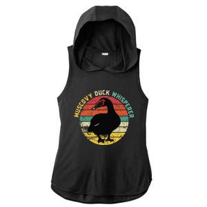 Retro Muscovy Duck Whisperer Funny Farmer Muscovy Duck Gift Ladies PosiCharge Tri-Blend Wicking Draft Hoodie Tank