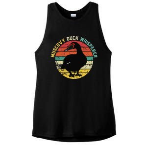 Retro Muscovy Duck Whisperer Funny Farmer Muscovy Duck Gift Ladies PosiCharge Tri-Blend Wicking Tank