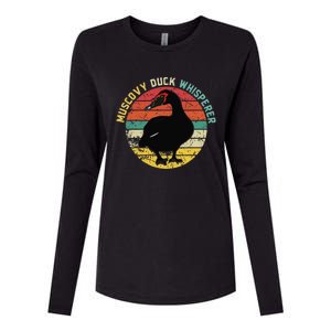 Retro Muscovy Duck Whisperer Funny Farmer Muscovy Duck Gift Womens Cotton Relaxed Long Sleeve T-Shirt