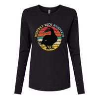 Retro Muscovy Duck Whisperer Funny Farmer Muscovy Duck Gift Womens Cotton Relaxed Long Sleeve T-Shirt