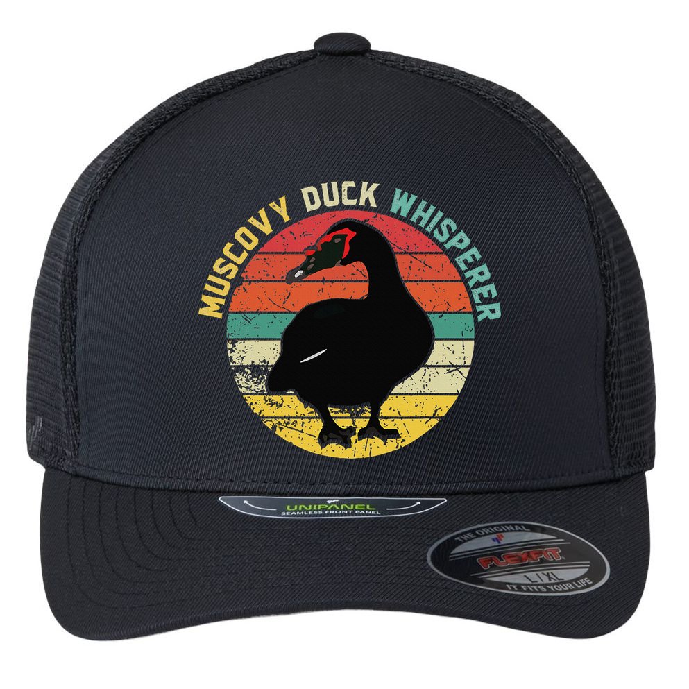 Retro Muscovy Duck Whisperer Funny Farmer Muscovy Duck Gift Flexfit Unipanel Trucker Cap