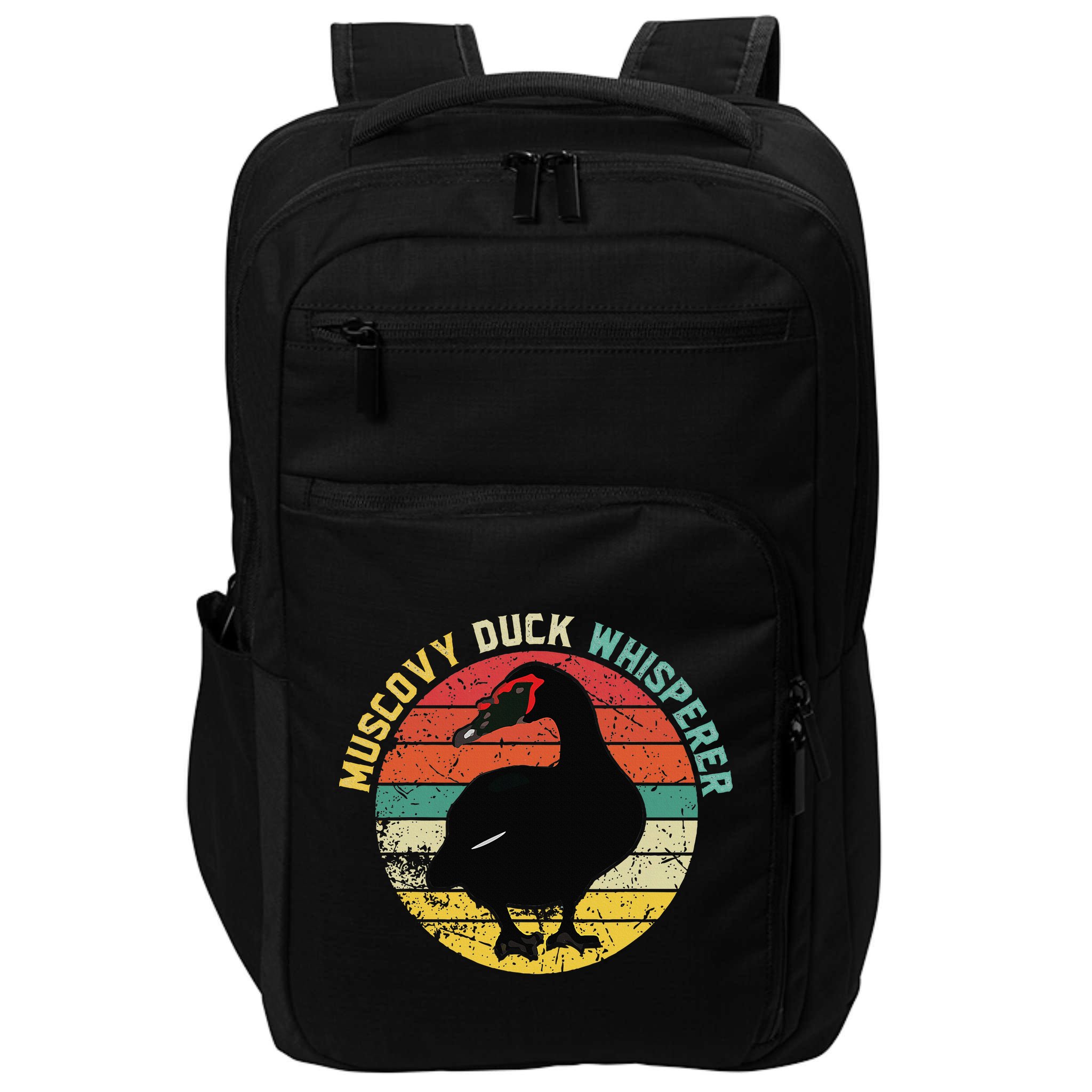 Retro Muscovy Duck Whisperer Funny Farmer Muscovy Duck Gift Impact Tech Backpack
