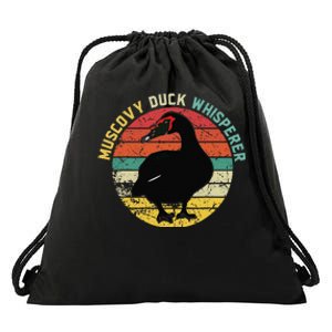 Retro Muscovy Duck Whisperer Funny Farmer Muscovy Duck Gift Drawstring Bag