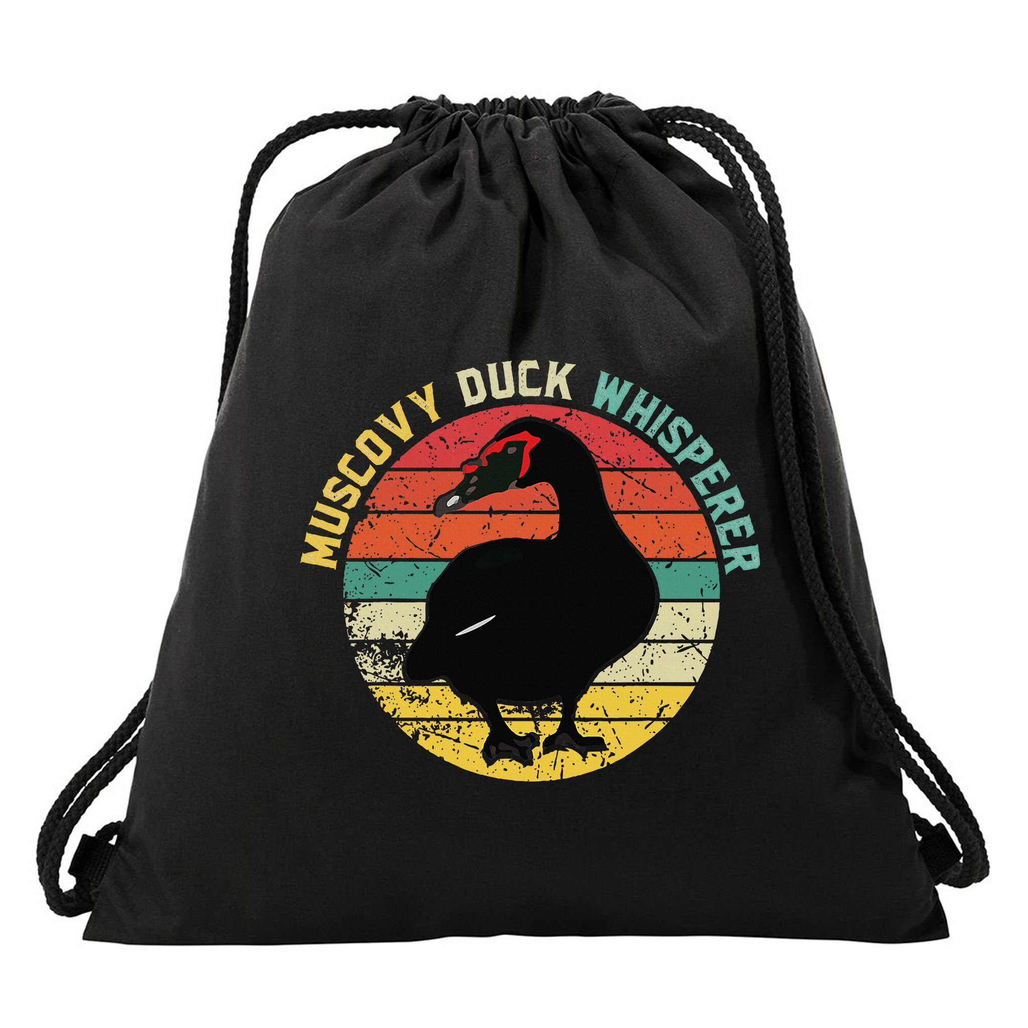 Retro Muscovy Duck Whisperer Funny Farmer Muscovy Duck Gift Drawstring Bag