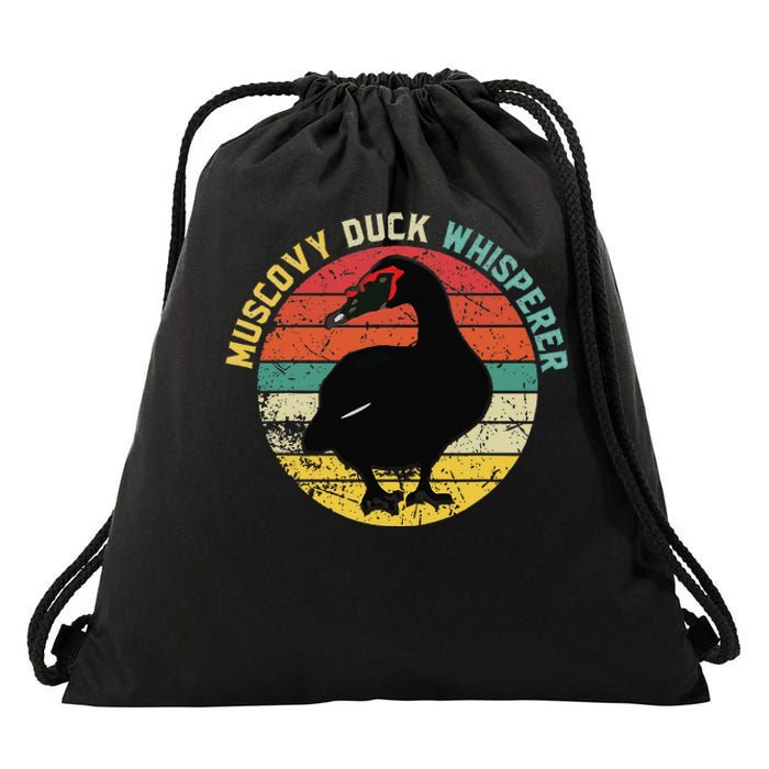 Retro Muscovy Duck Whisperer Funny Farmer Muscovy Duck Gift Drawstring Bag