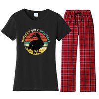 Retro Muscovy Duck Whisperer Funny Farmer Muscovy Duck Gift Women's Flannel Pajama Set