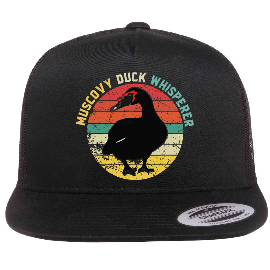 Retro Muscovy Duck Whisperer Funny Farmer Muscovy Duck Gift Flat Bill Trucker Hat