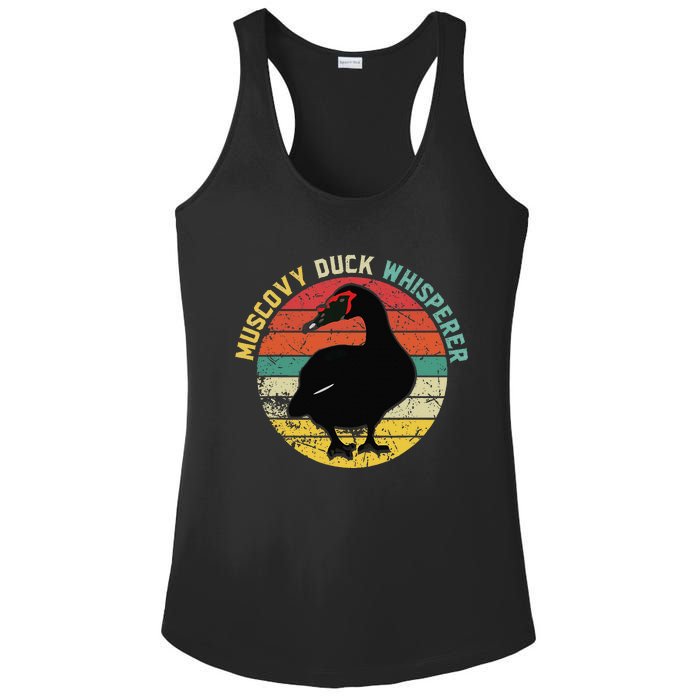 Retro Muscovy Duck Whisperer Funny Farmer Muscovy Duck Gift Ladies PosiCharge Competitor Racerback Tank