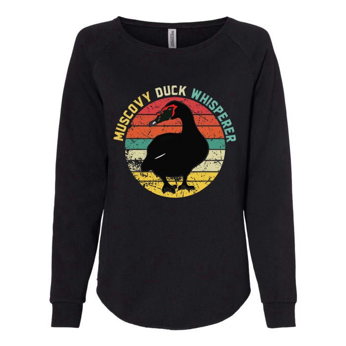 Retro Muscovy Duck Whisperer Funny Farmer Muscovy Duck Gift Womens California Wash Sweatshirt