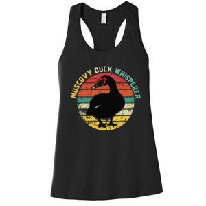 Retro Muscovy Duck Whisperer Funny Farmer Muscovy Duck Gift Women's Racerback Tank