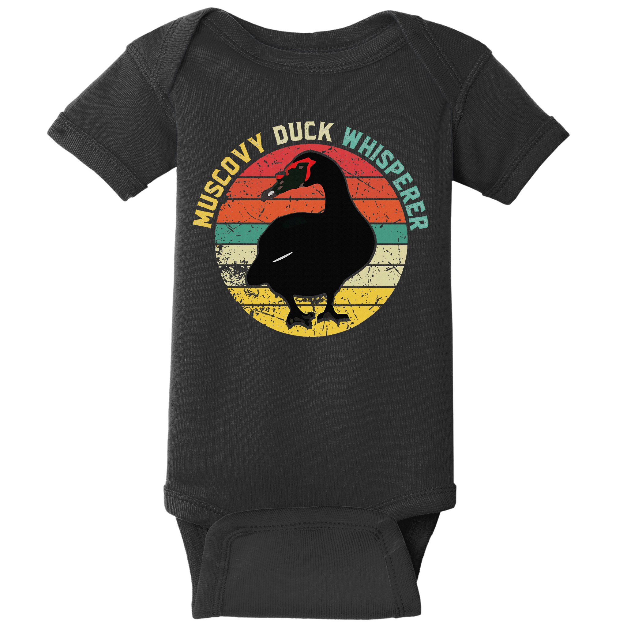 Retro Muscovy Duck Whisperer Funny Farmer Muscovy Duck Gift Baby Bodysuit