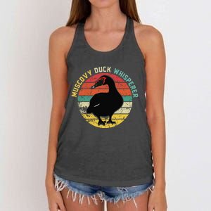 Retro Muscovy Duck Whisperer Funny Farmer Muscovy Duck Gift Women's Knotted Racerback Tank