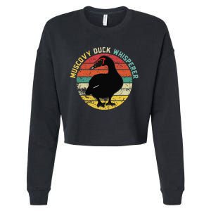 Retro Muscovy Duck Whisperer Funny Farmer Muscovy Duck Gift Cropped Pullover Crew