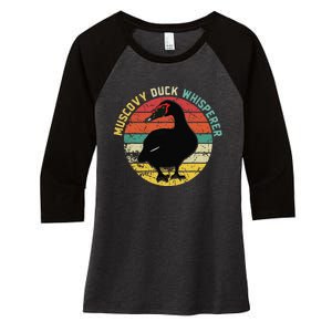 Retro Muscovy Duck Whisperer Funny Farmer Muscovy Duck Gift Women's Tri-Blend 3/4-Sleeve Raglan Shirt