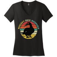 Retro Muscovy Duck Whisperer Funny Farmer Muscovy Duck Gift Women's V-Neck T-Shirt