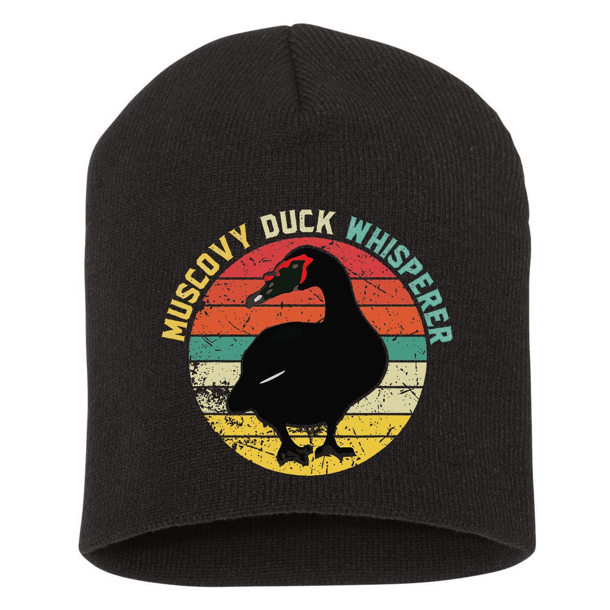 Retro Muscovy Duck Whisperer Funny Farmer Muscovy Duck Gift Short Acrylic Beanie