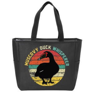 Retro Muscovy Duck Whisperer Funny Farmer Muscovy Duck Gift Zip Tote Bag