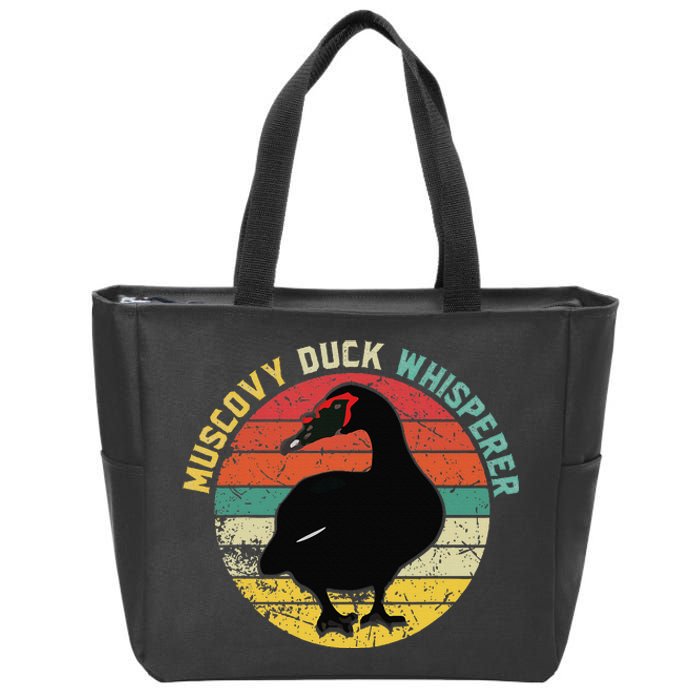 Retro Muscovy Duck Whisperer Funny Farmer Muscovy Duck Gift Zip Tote Bag