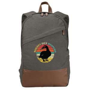 Retro Muscovy Duck Whisperer Funny Farmer Muscovy Duck Gift Cotton Canvas Backpack