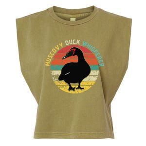 Retro Muscovy Duck Whisperer Funny Farmer Muscovy Duck Gift Garment-Dyed Women's Muscle Tee