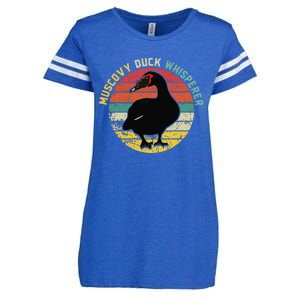 Retro Muscovy Duck Whisperer Funny Farmer Muscovy Duck Gift Enza Ladies Jersey Football T-Shirt