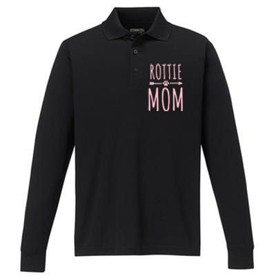 Rottweiler Mom Dog Owner Gift Rottie Mom Gift Performance Long Sleeve Polo