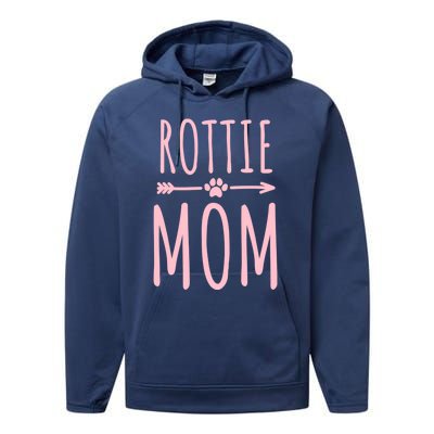 Rottweiler Mom Dog Owner Gift Rottie Mom Gift Performance Fleece Hoodie