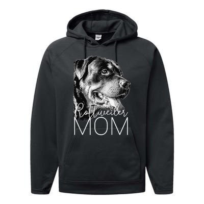 Rottweiler Mom Dog Performance Fleece Hoodie