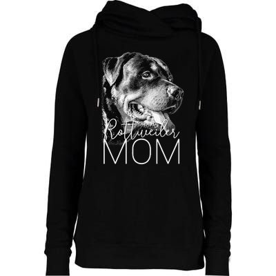 Rottweiler Mom Dog Womens Funnel Neck Pullover Hood