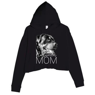 Rottweiler Mom Dog Crop Fleece Hoodie