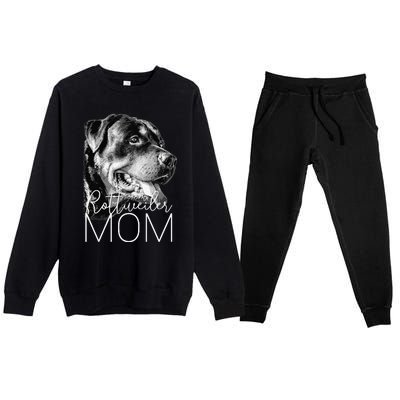 Rottweiler Mom Dog Premium Crewneck Sweatsuit Set