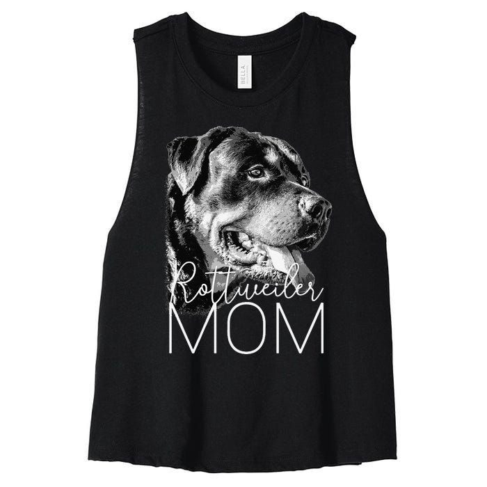 Rottweiler Mom Dog Women's Racerback Cropped Tank