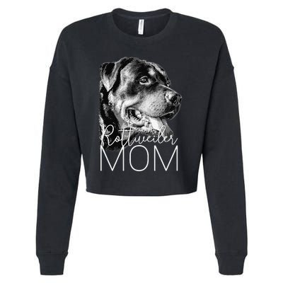 Rottweiler Mom Dog Cropped Pullover Crew